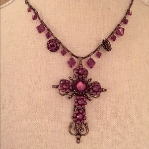 Jeweled Cross Necklace